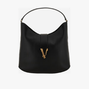 Bag In Calf Leather - Black-Versace Gold