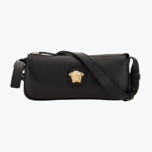 Bag In Grainy Calf Leather - Black-Versace Gold
