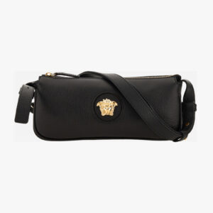 Bag In Grainy Calf Leather - Black-Versace Gold