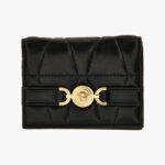 Wallet In Quilted Lamb Leather - Black-Versace Gold