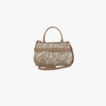 La Medusa Small Tote In Jacquard Fabric-Calf Leather