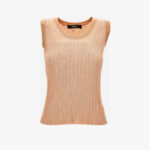 Knit Top In Ribs Vanise' Viscose Blend - Nude