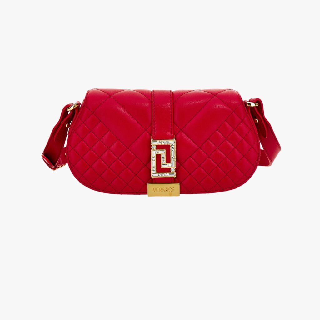 Greca Goddess Mini Bag In Quilted Lamb Leather-Strass