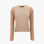 Knit Sweater In Ribs Lurex Blend - Nude