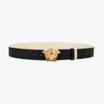 Belt 4 Cm In Grany Calf Leather - Champagne-Black-Versace Gold