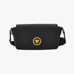Bag In Grainy Calf Leather - Black-Versace Gold