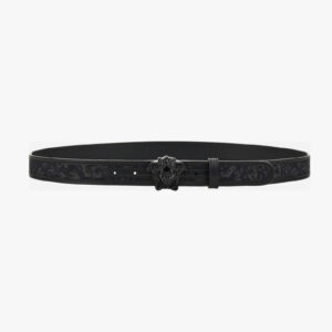 Belt 3 Cm In Baroque Jacquard Fabric - Black-Versace Gold