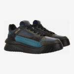 Sneaker In Calf Leather-Fabric - Grey