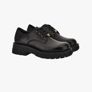 Versace Tank Laced Up In Calf Leather - White