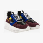 Top In Split Leather-Fabric-Calf Leather - Black-Elettric Blue-Bordeuax-Yellow