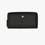 Icon Zip Around Wallet In Calf Leather - White