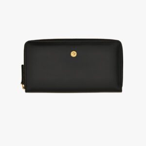 Icon Zip Around Wallet In Calf Leather - White