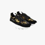 Chain Reaction Low Top In Suede-Barocco Print Fabric - Black