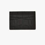 Icon Card Holder In Embossed Croc Calf Leather