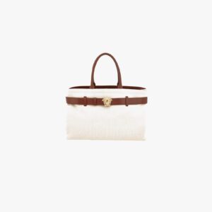 La Medusa Large Tote In Fabric-Calf Leather