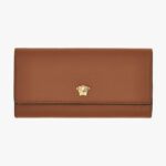 Wallet In Grainy Calf Leather - Rust-Versace Gold