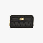 Wallet In Quilted Lamb Leather - Black-Versace Gold