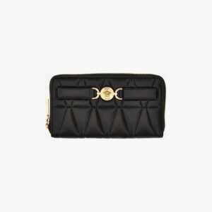 Wallet In Quilted Lamb Leather - Black-Versace Gold