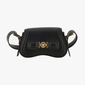 Bag In Calf Leather - Black-Versace Gold
