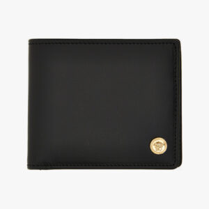 Wallet W/Coin Pocket In Calf Leather - Black-Versace Gold