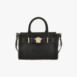 Tote In Grainy Calf Leather - Black-Rope-Versace Gold