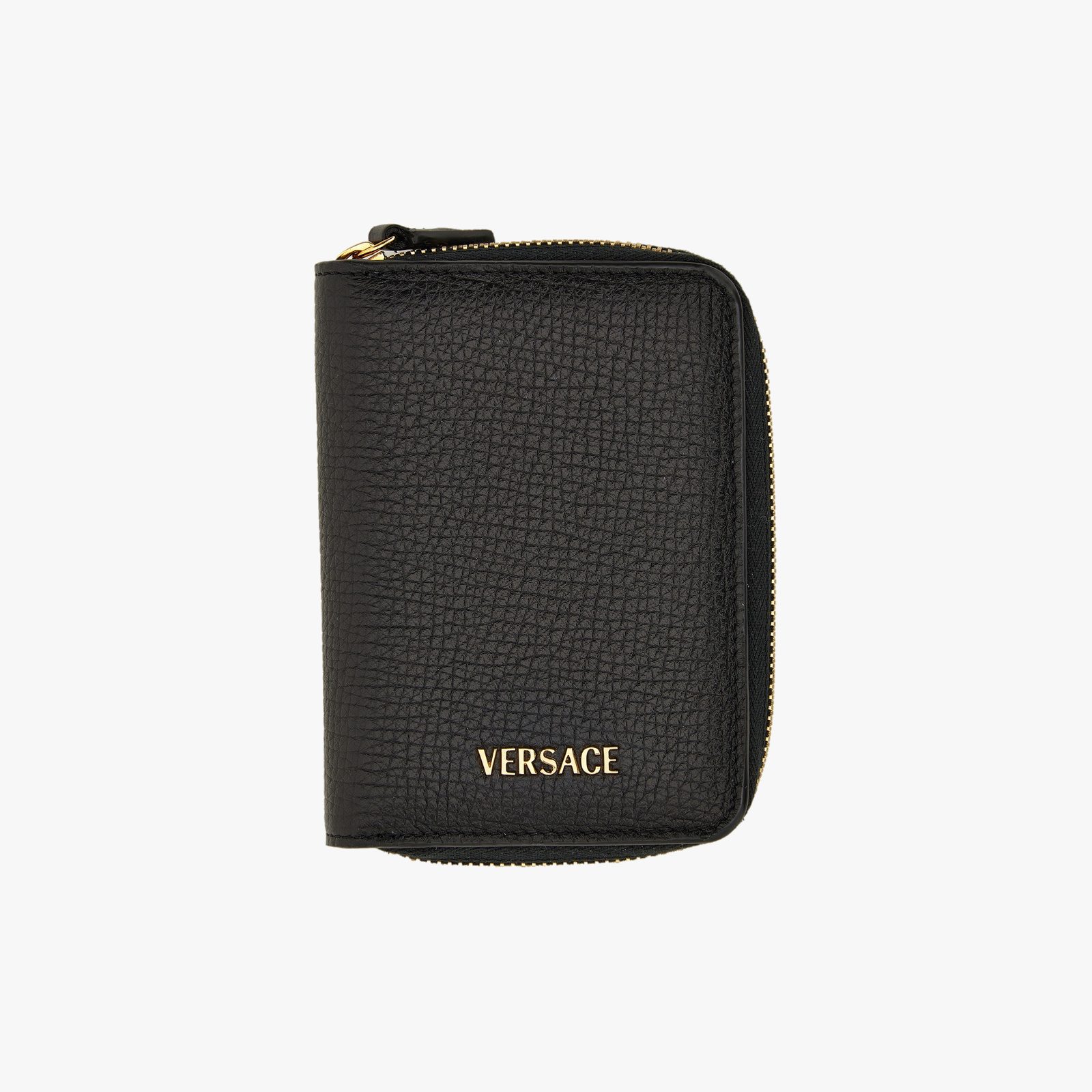 Wallet L In Calf Leather - Black-Versace Gold Wallet L In Calf Leather - Black-Versace Gold