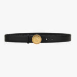 Belt 3 Cm In Calf Leather - Black-Versace Gold