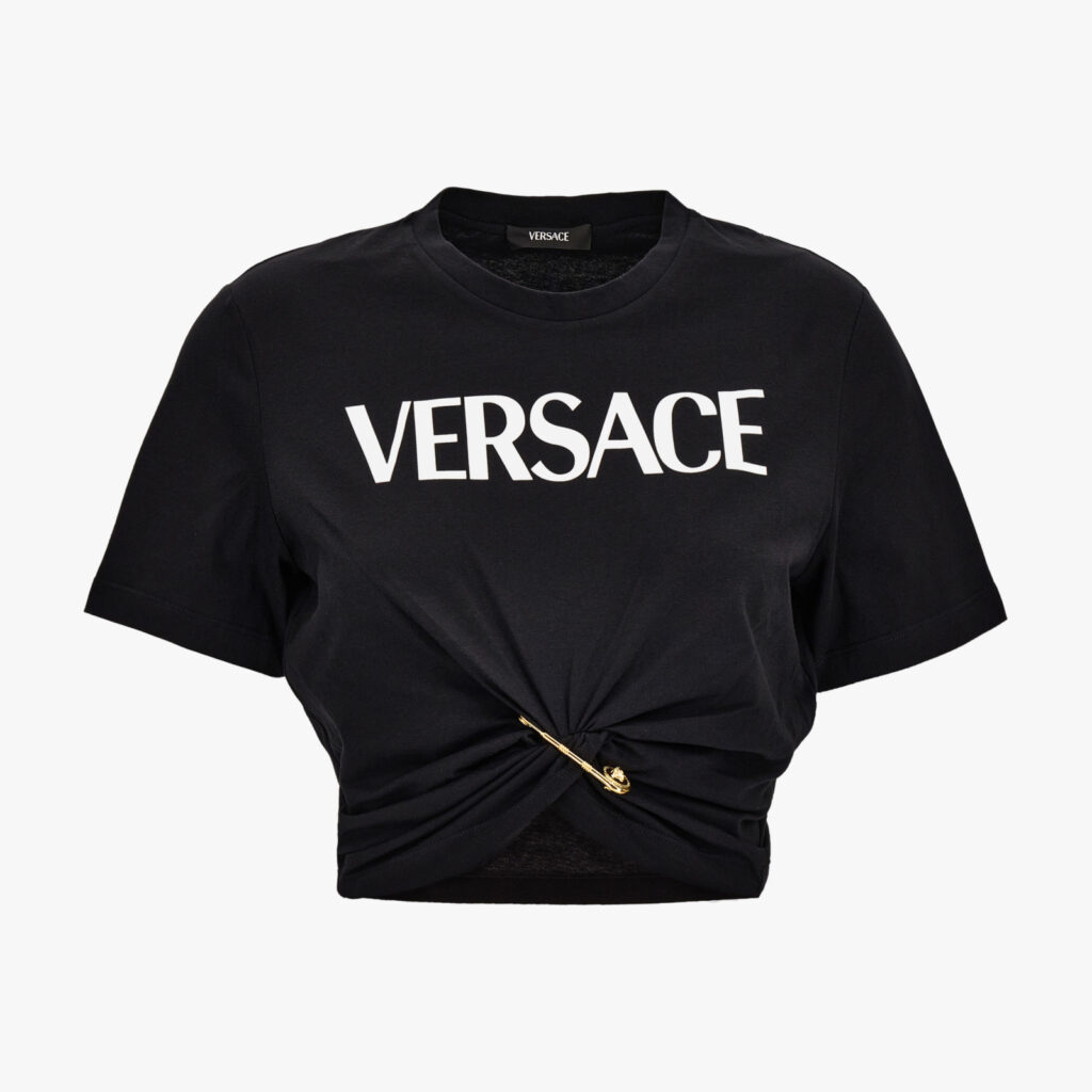 T-Shirt In Cotton Jersey Fabric Logo Print - Black-White
