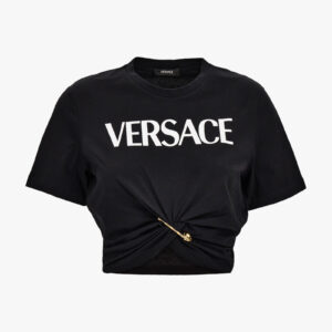 T-Shirt In Cotton Jersey Fabric Logo Print - Black-White