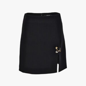 Skirt In Responsible Stretch Wool Grain De Poudre - Black