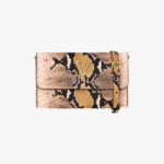 Wallet On Chain In Printed Python Calf Leather - Nude Pink-Versace Gold