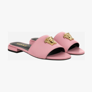 Sandal In Calf Leather - Pink-Versace Gold