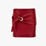 Skirt Leather In Lamb - Red