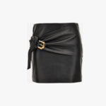 Skirt Leather In Lamb - Black