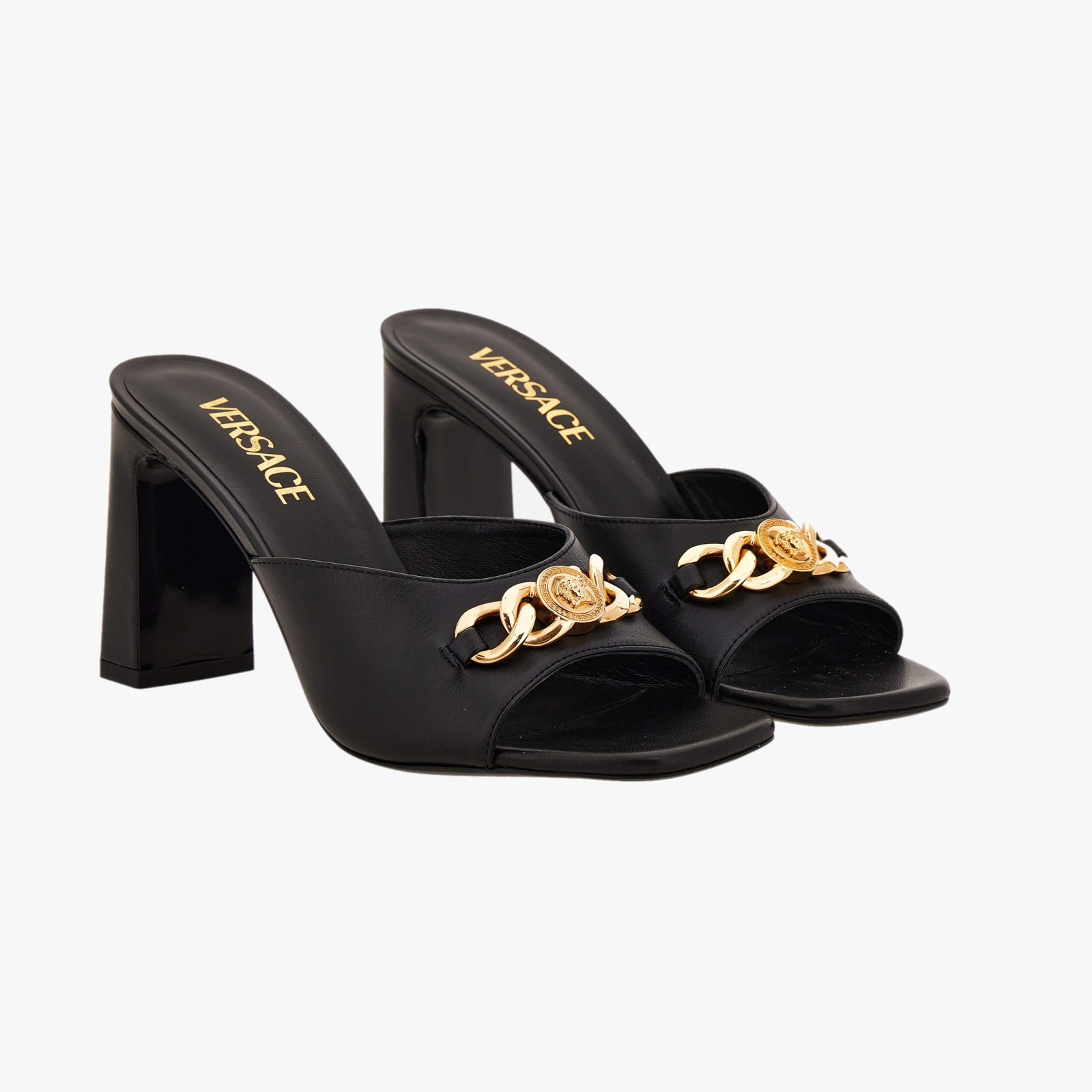 Icon Chain Mule In Calf Leather Icon Chain Mule In Calf Leather