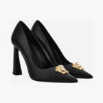 Pump In Calf Leather - Black-Versace Gold