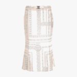 Skirt In Enver Satin Medusa Chain Allover Print - Grey