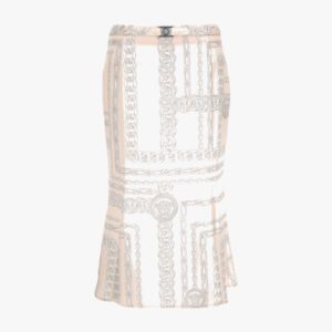 Skirt In Enver Satin Medusa Chain Allover Print - Grey