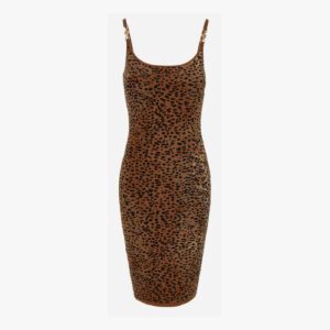 Knit Dress In Leopard Jacquard Viscose - Brown-Black