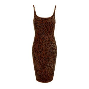 Knit Dress In Leopard Jacquard Viscose