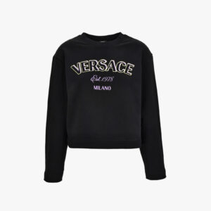 Sweatshirt In Sweatshirt Versace Milano Print - Black-Violet-Yellow