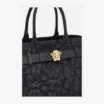La Medusa Large Tote In Jacquard Fabric-Calf Leather - Black-Black-Versace-Gold