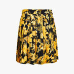 Skirt In Twill Poly Baroque Palm Allover Print - Black-Gold