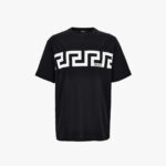 T-Shirt In Cotton Jersey-Greca Print - Black-White