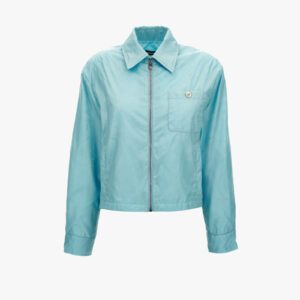 Blouson In Fabric Techno Jacquard Soft Barocco - Blue