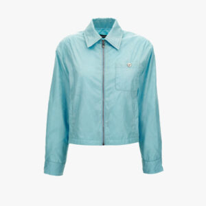 Blouson In Fabric Techno Jacquard Soft Barocco - Blue