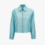 Blouson In Fabric Techno Jacquard Soft Barocco - Blue