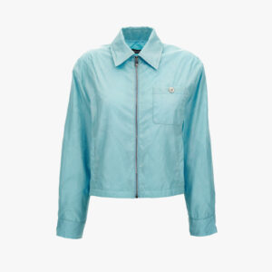 Blouson In Fabric Techno Jacquard Soft Barocco - Blue