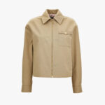 Blouson In Cotton Fabric With Allover Chain Print Lining - Sand
