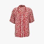 Informal Shirt In Strawberry Garden On Silk Twill - White-Red